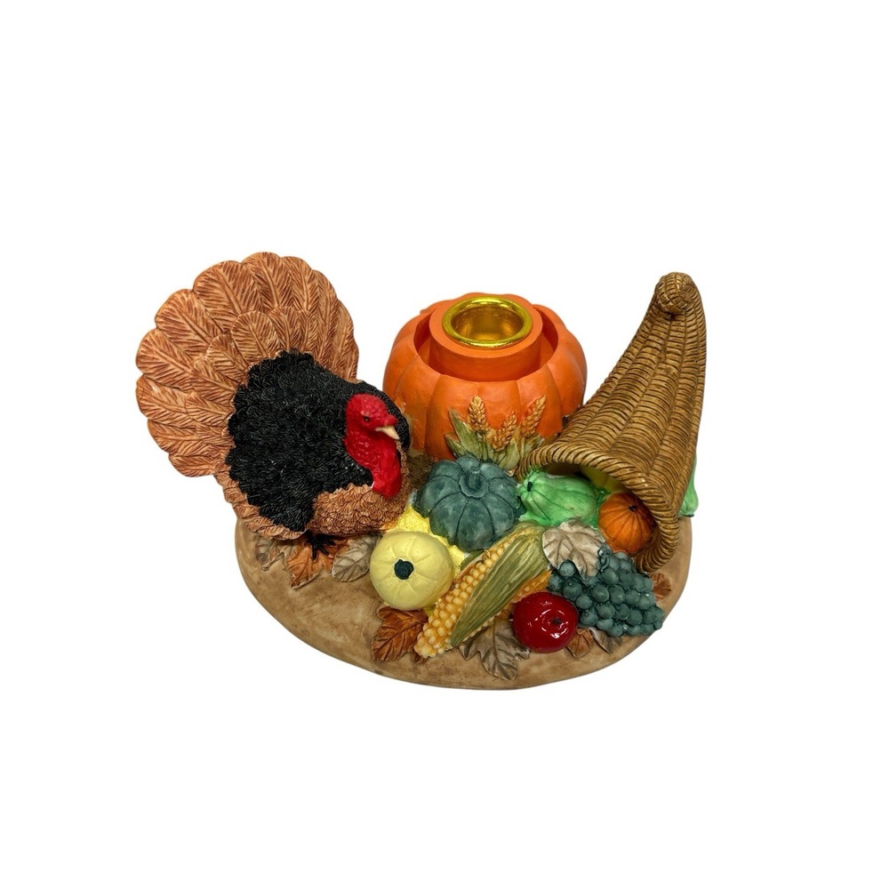 Vintage‎ Fall Harvest Candle Holder Set – Table Centerpiece Thanksgiving Decor - Picture 6 of 9